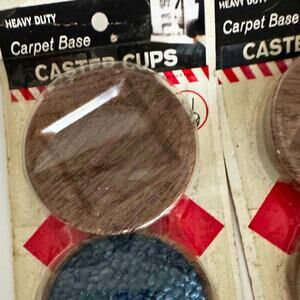 Vintage Carpet Base Caster Cups – Heavy Duty Furniture Floor Protectors NOS Set